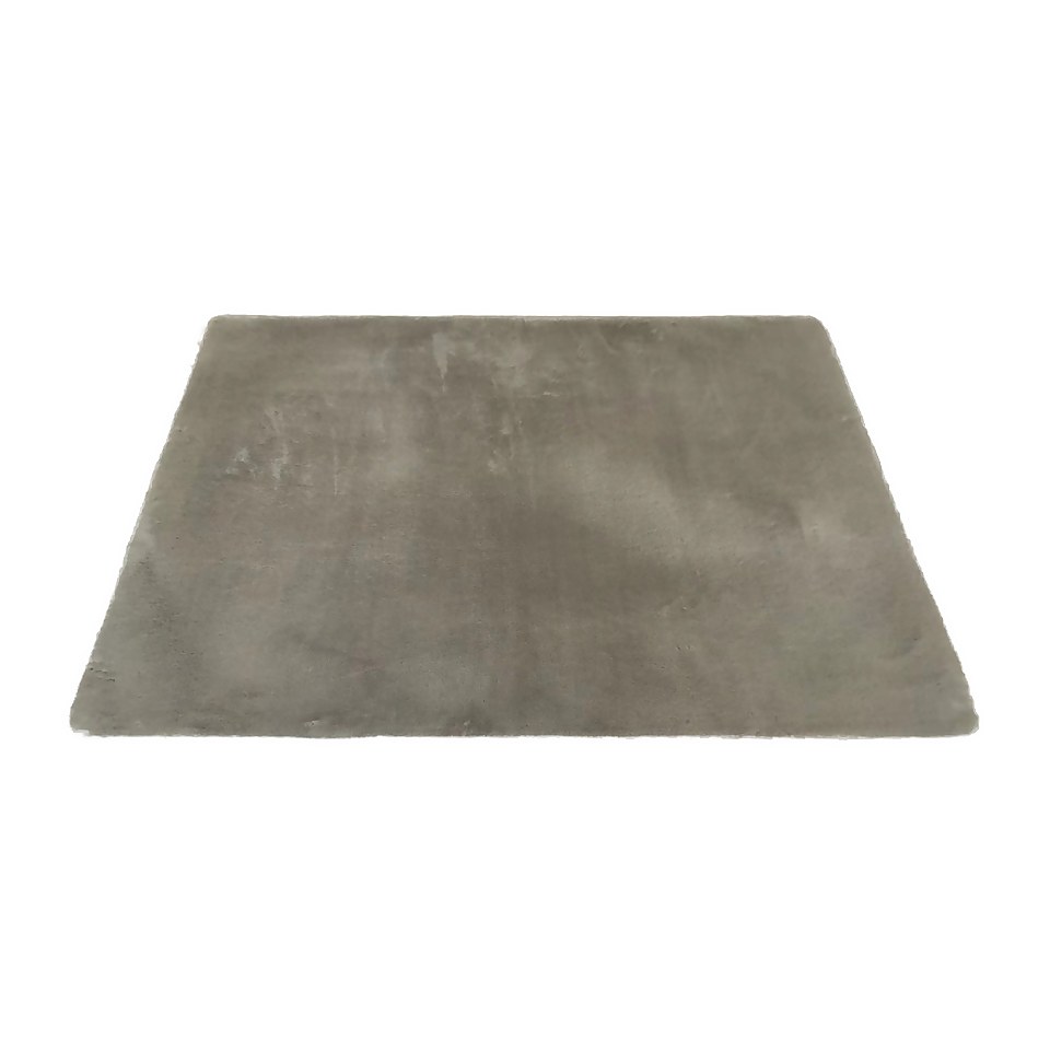 Luxury Soft Faux Fur Rug 120x170cm Vapour Homebase
