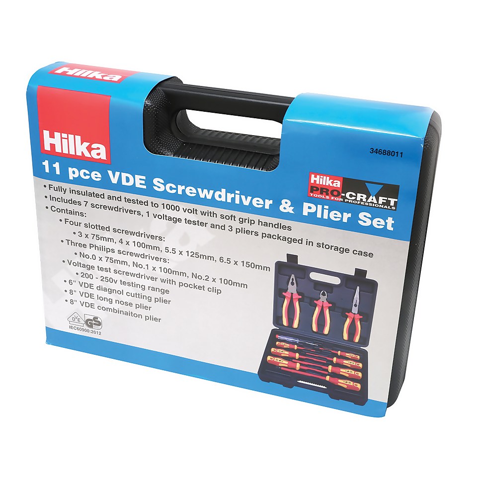 Hilka 11 Piece VDE Screwdriver & Pliers Set
