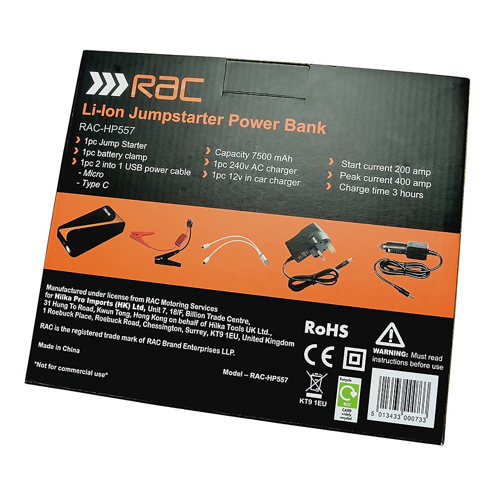 RAC 400 Amp Jump Starter Power Bank