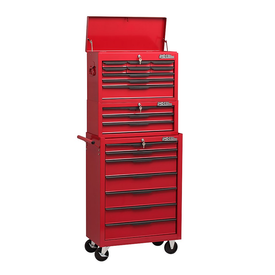 Hilka Heady Duty 19 Drawer Combination Tool Storage Unit with Ball Bearing Slide