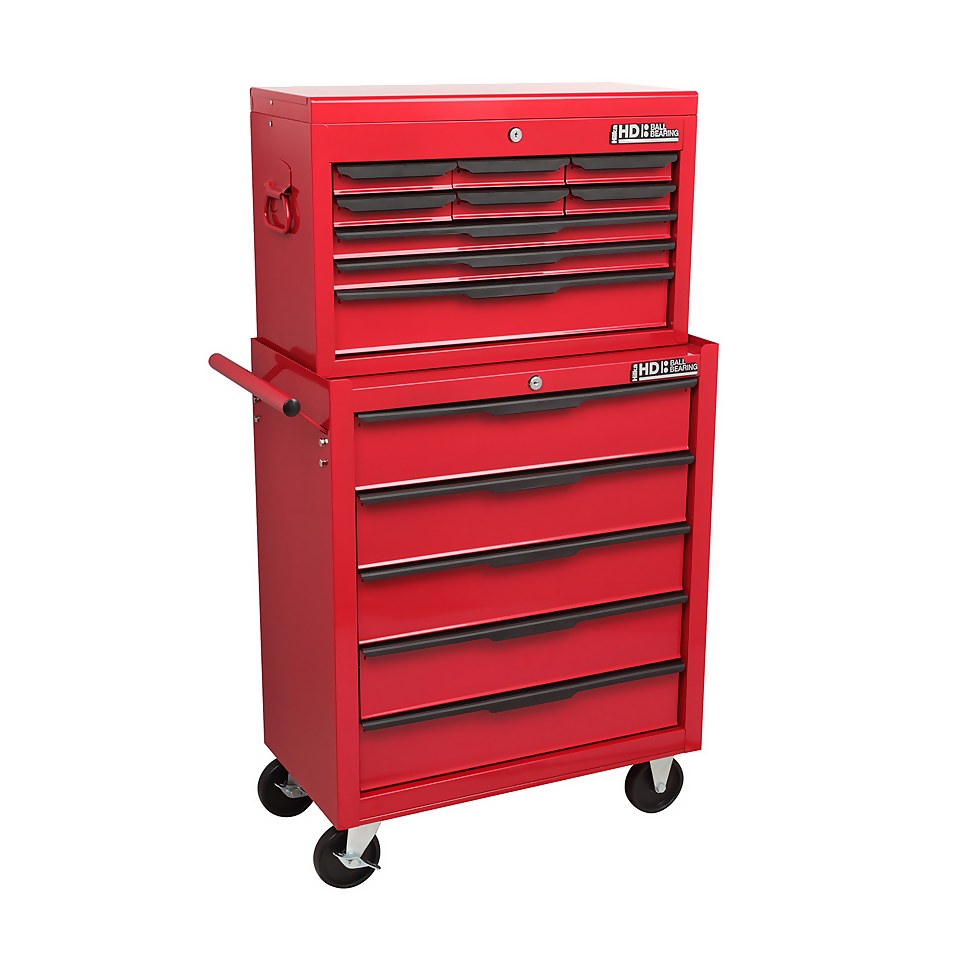 Hilka Heavy Duty  14 Drawer Combination Tool Storage Unit with Ball Bearing Slides