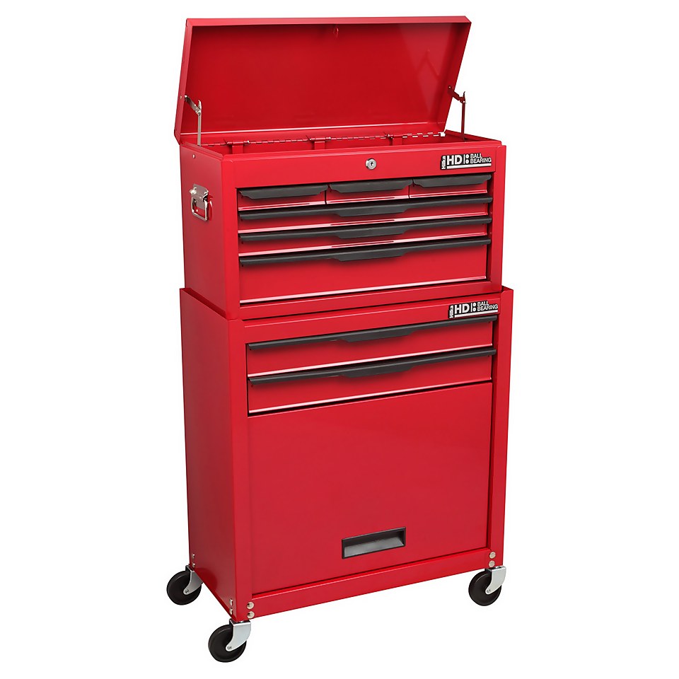 Hilka Heavy Duty 8 Drawer Combination Tool Storage Chest with Ball Bearing Slides