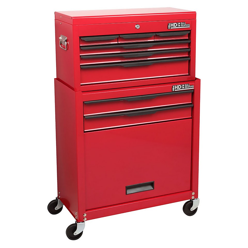 Hilka Heavy Duty 8 Drawer Combination Tool Storage Chest with Ball Bearing Slides