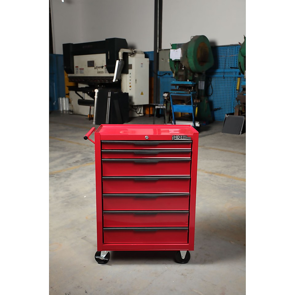 Hilka Heavy Duty 7 Drawer Tool Storage Trolley with Ball Bearing Slides