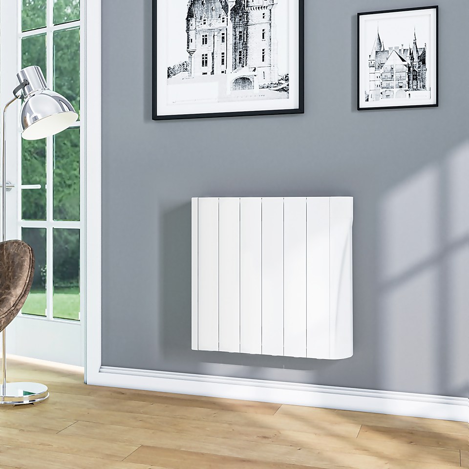 TCP Wall Mounted Oil Filled Radiator with Smart Features in White - 750W