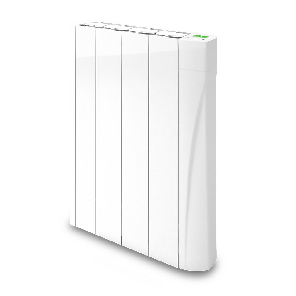TCP Wall Mounted Oil Filled Radiator with Smart Features in White - 500W