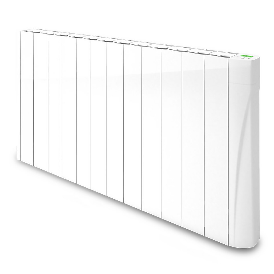 TCP Wall Mounted Oil Filled Radiator with Smart Features in White - 1500W