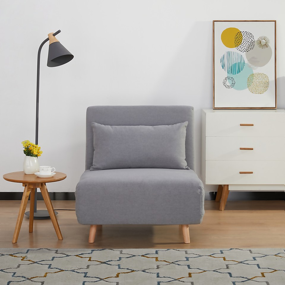 Freya Folding Chair Bed Grey Homebase