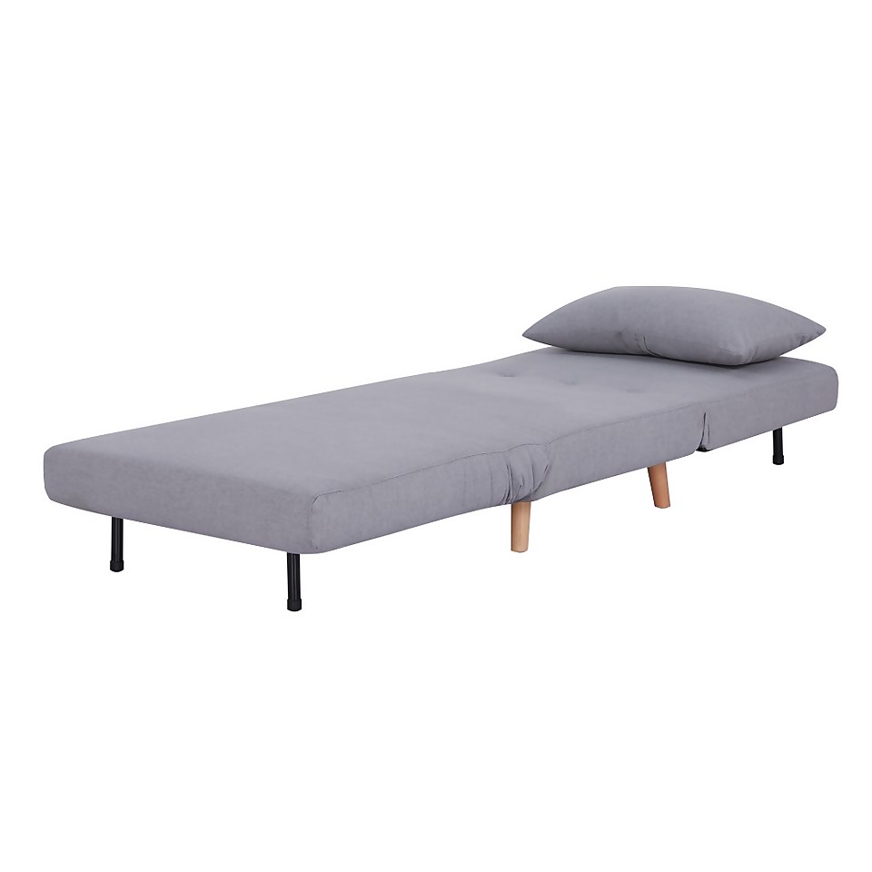 Freya Folding Chair Bed Grey Homebase