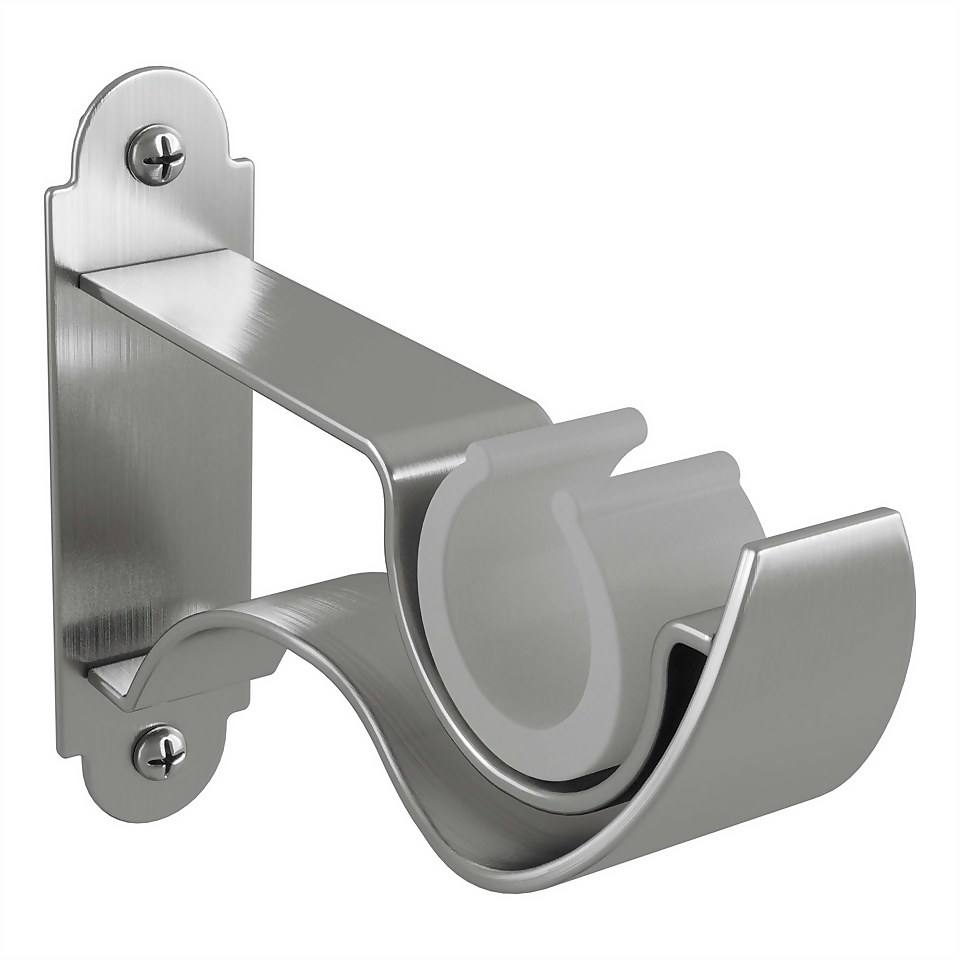 Push Fit Curtain Bracket Brushed Silver