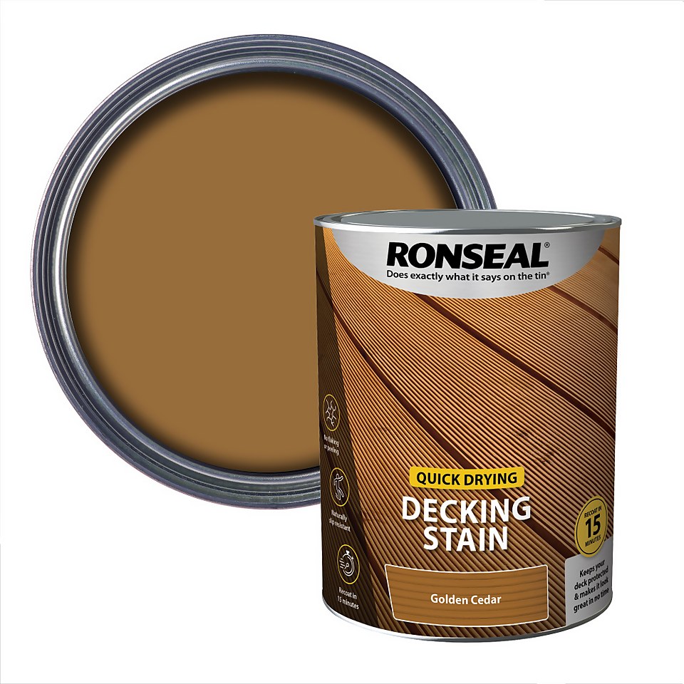 Ronseal Quick Drying Decking Stain Golden Cedar - 5L