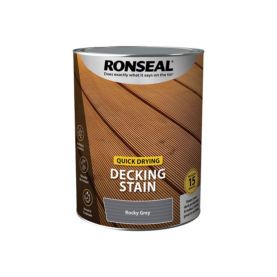 Ronseal Quick Drying Decking Stain Rocky Grey - 5L