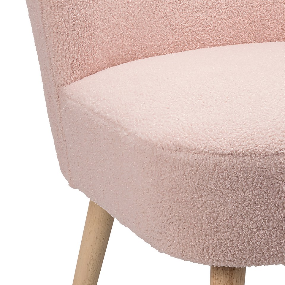 Blair Boucle Occasional Chair - Pink