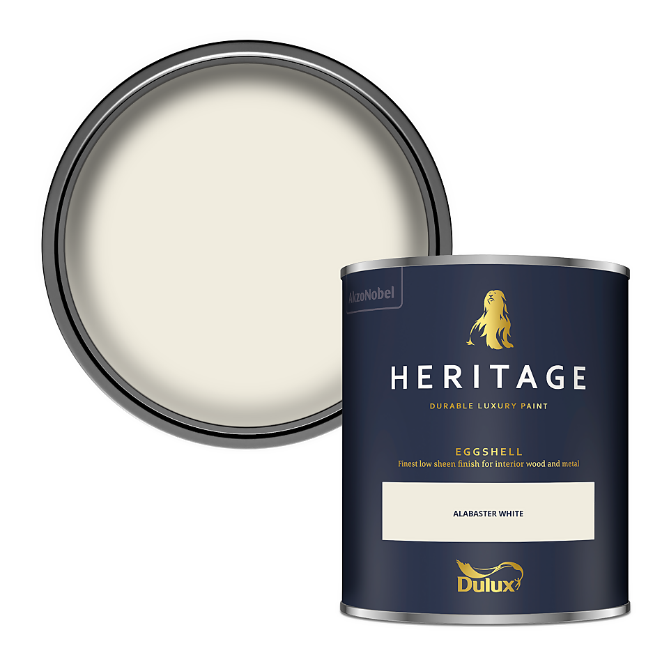 Dulux Heritage Eggshell Paint Alabaster White - 750ml