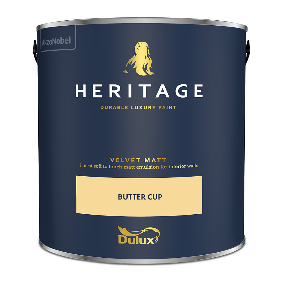 Dulux Heritage Matt Emulsion Paint Butter Cup - 2.5L