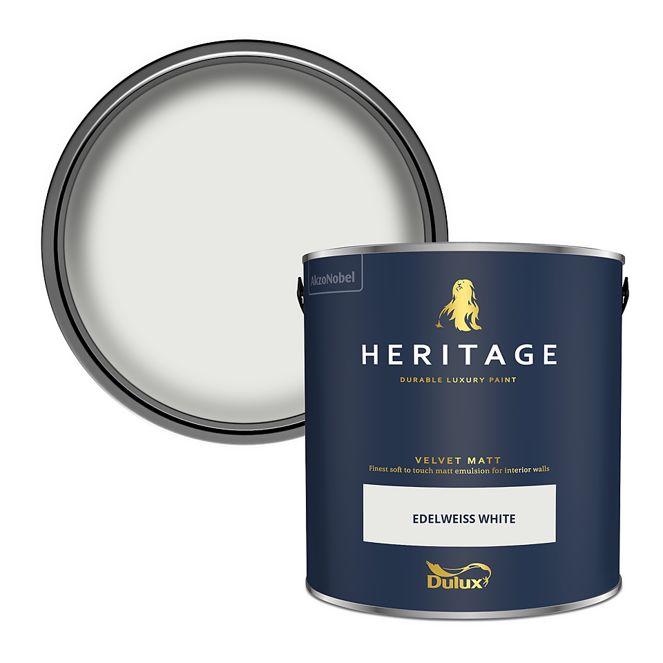 Dulux Heritage Matt Emulsion Paint Edelweiss White - 2.5L
