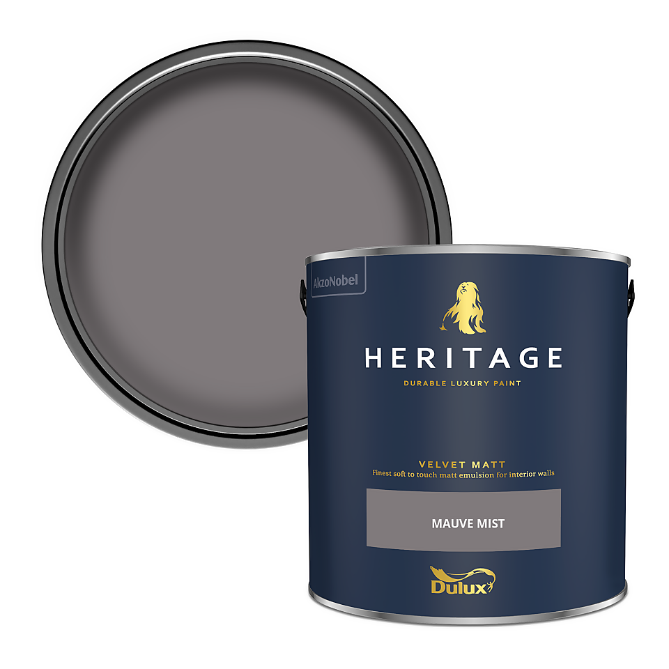 Dulux Heritage Matt Emulsion Paint Mauve Mist - 2.5L