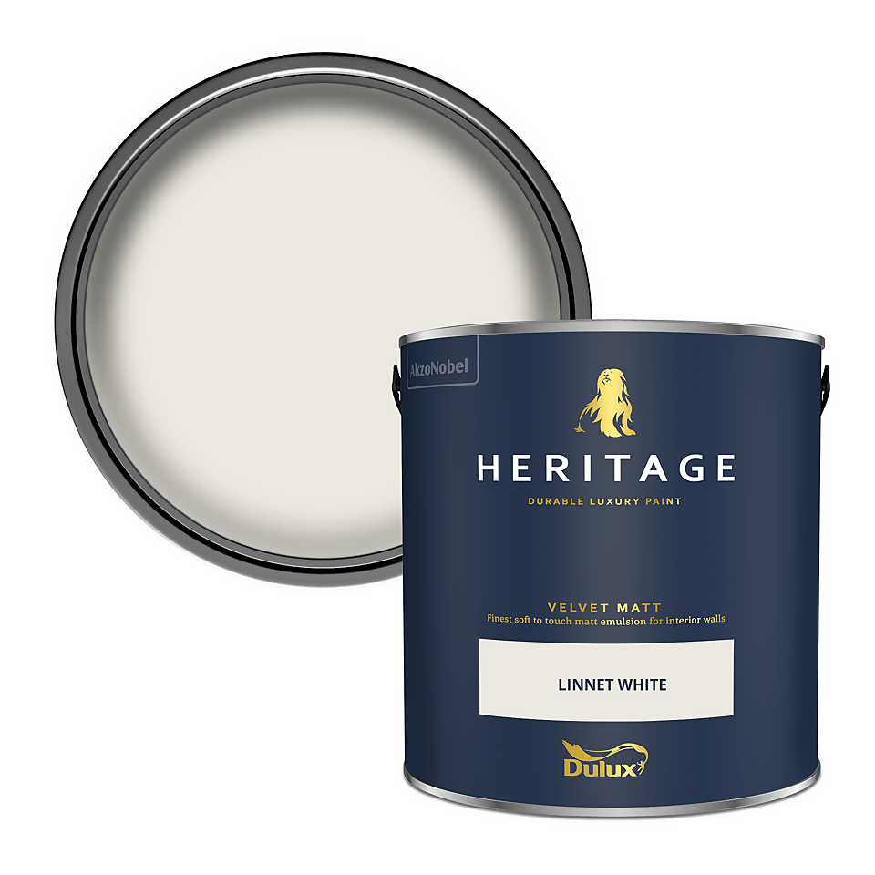 Dulux Heritage Matt Emulsion Paint Linnet White - 2.5L