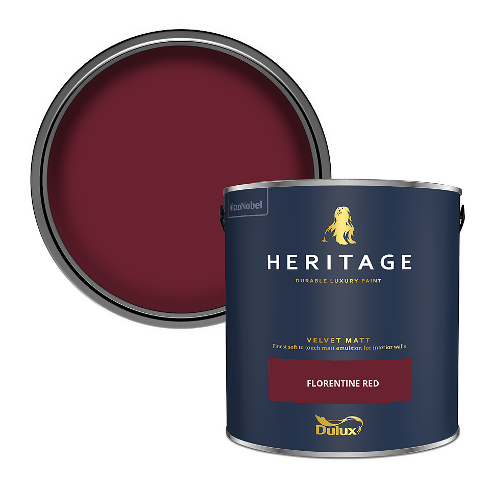 Dulux Heritage Matt Emulsion Paint Florentine Red - 2.5L