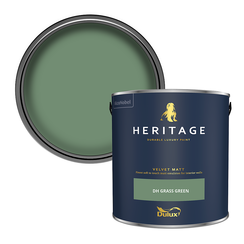 Dulux Heritage Matt Emulsion Paint DH Grass Green - 2.5L