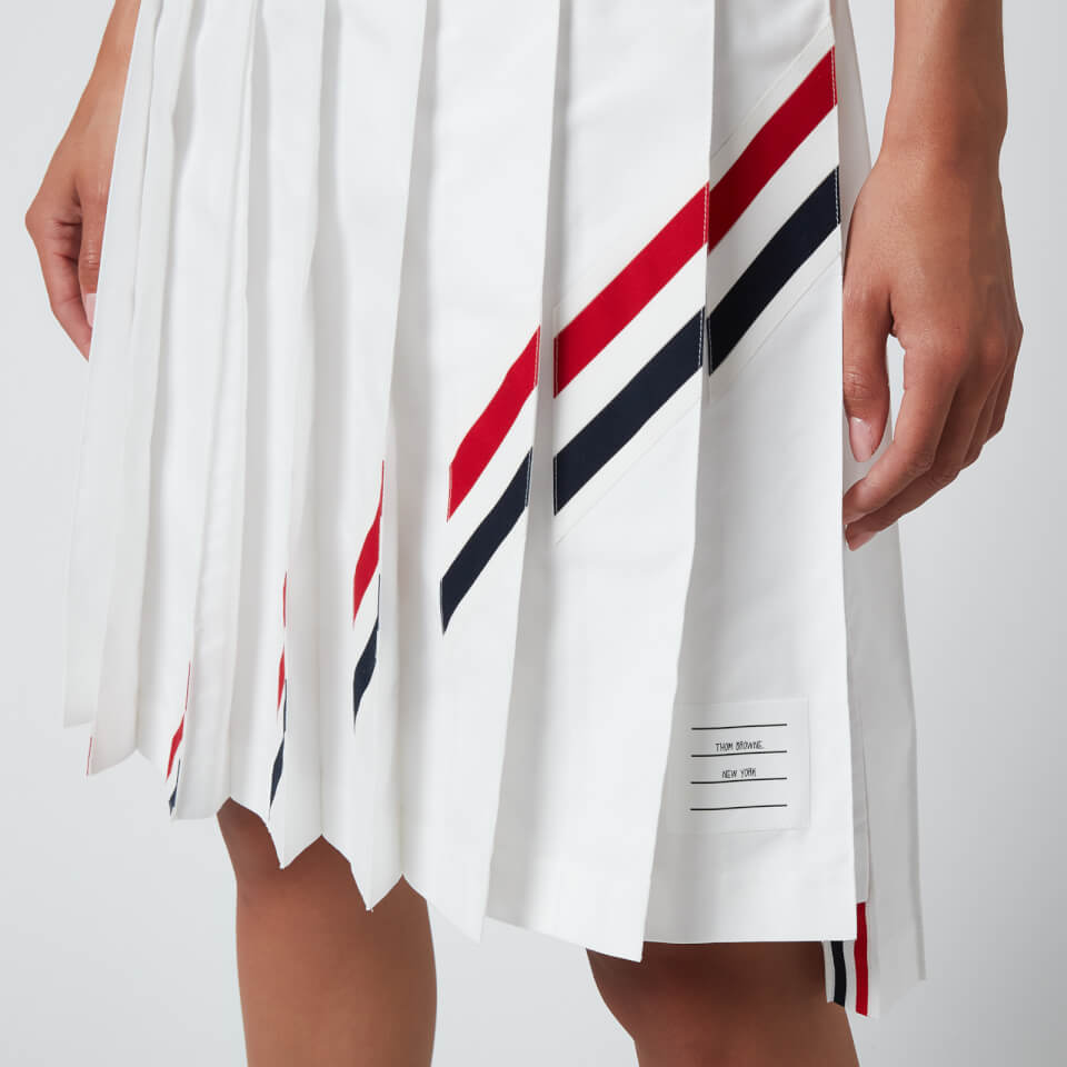 ワンピース THOM BROWNE Women Skirts FDS001E06177100 White THOM BROWNE Pleated wool-blend mini skirt | NET-A-PORTER