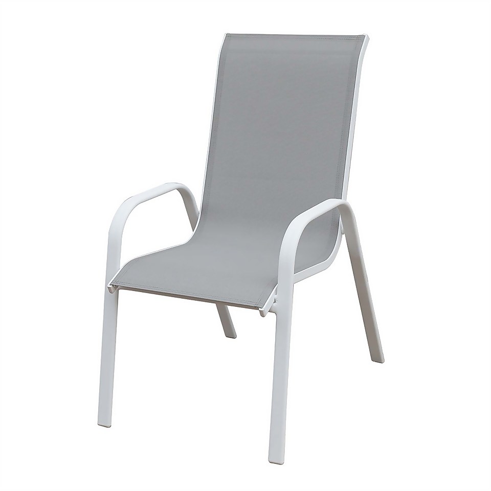 Malindi Stacking Chair Grey Homebase
