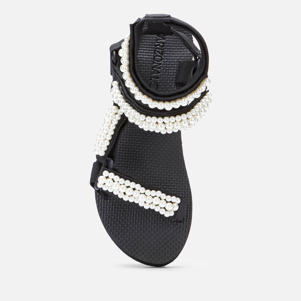 Arizona Love Women's Trekky Pearl Double Ankle Sandals - Black
