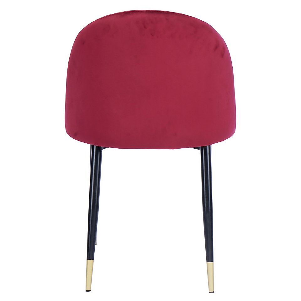 Illona Velvet Dining Chairs Set of 2 Berry Homebase
