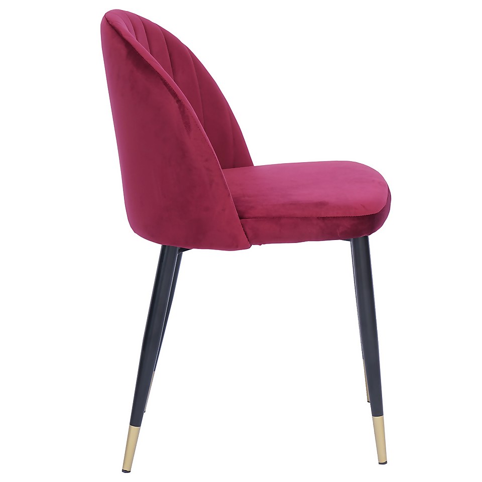 Illona Velvet Dining Chairs Set of 2 Berry Homebase