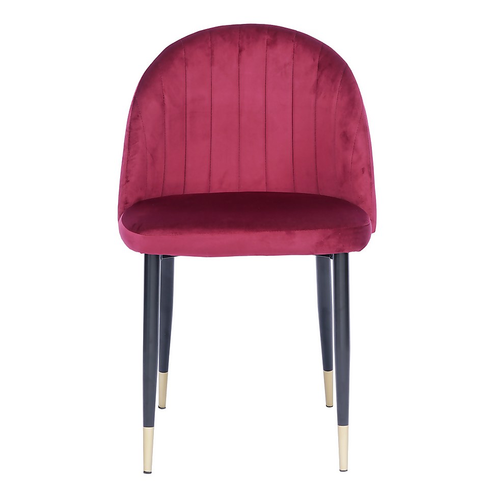 Illona Velvet Dining Chairs Set of 2 Berry Homebase