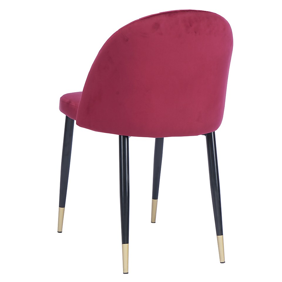 Illona Velvet Dining Chairs Set of 2 Berry Homebase