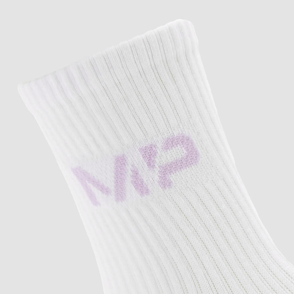 MP Women's Neon MP Logo Crew Socks (3 Pack) - White/Candy Floss/Neomint/Lilac
