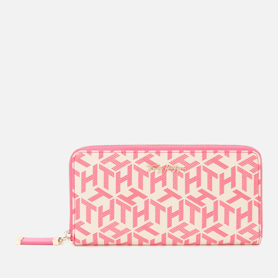 Tommy Hilfiger Women's Iconic Tommy Large Monogram Wallet - Hot Magenta