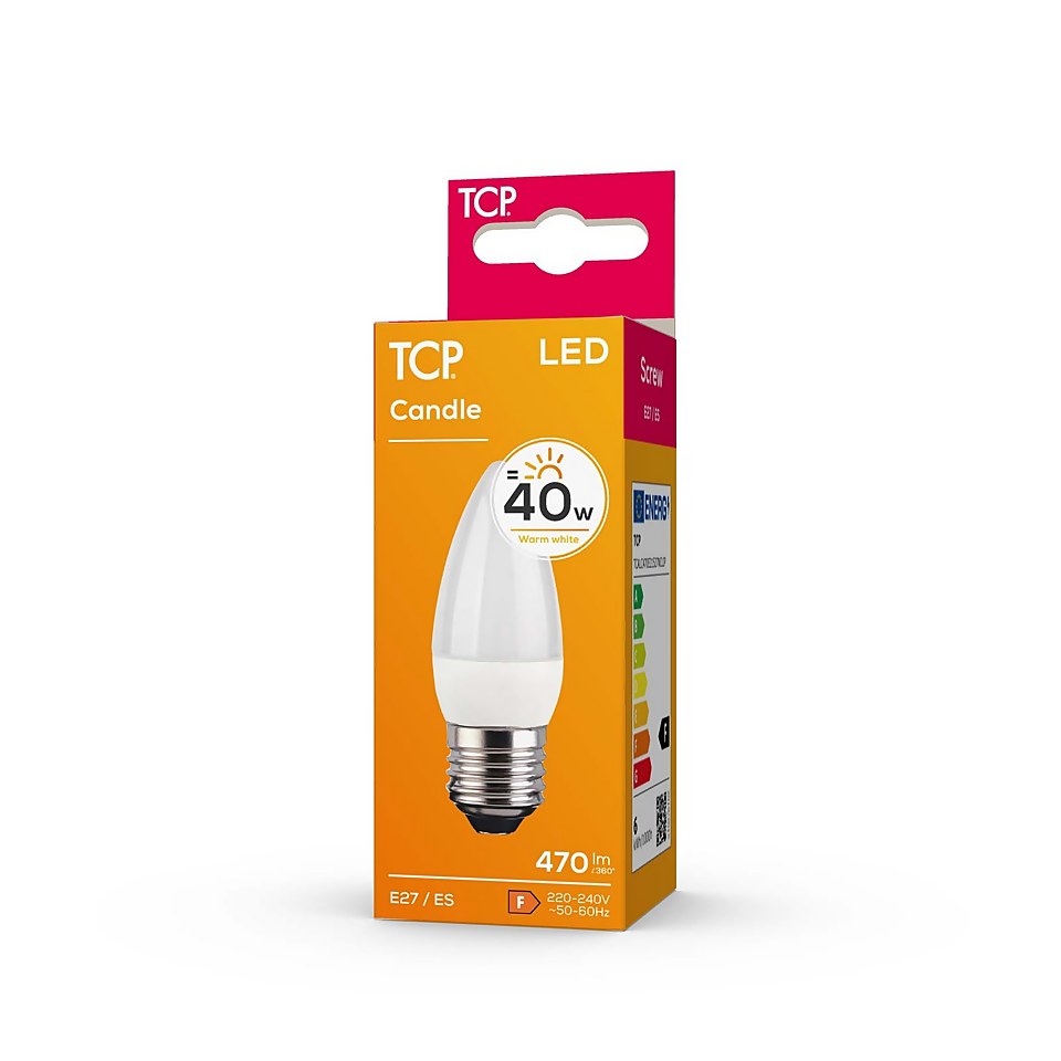 TCP LED Cabdle 40w ES Warm White Bulb