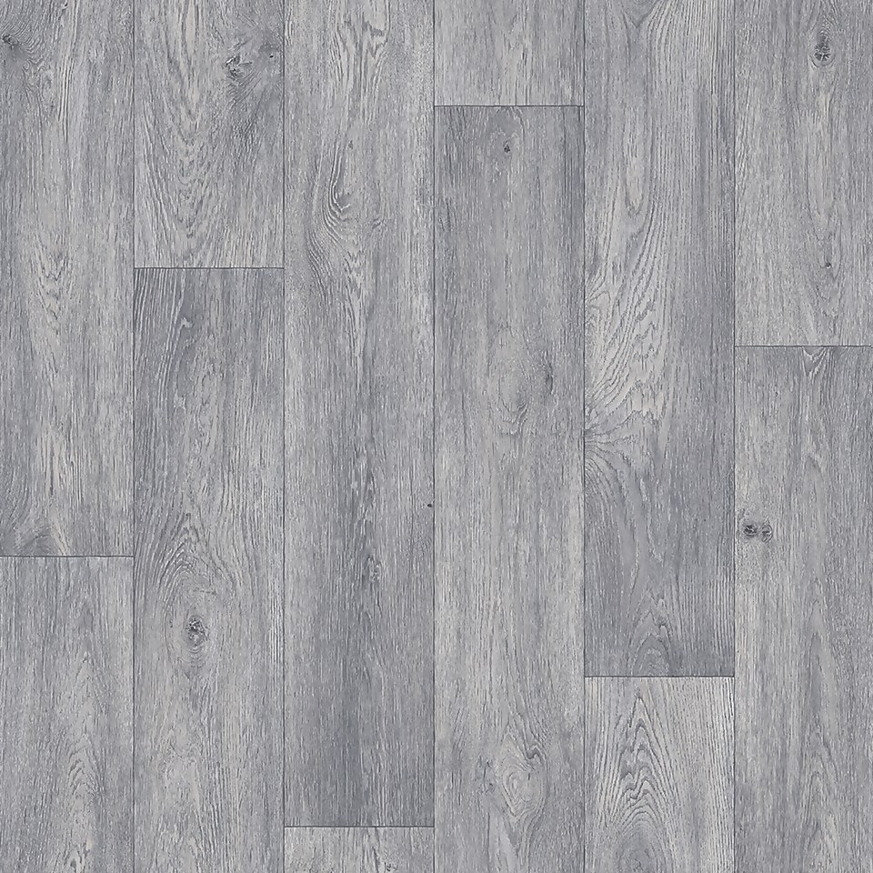 Casper Oak Effect Vinyl Flooring - Grey - 2x3m