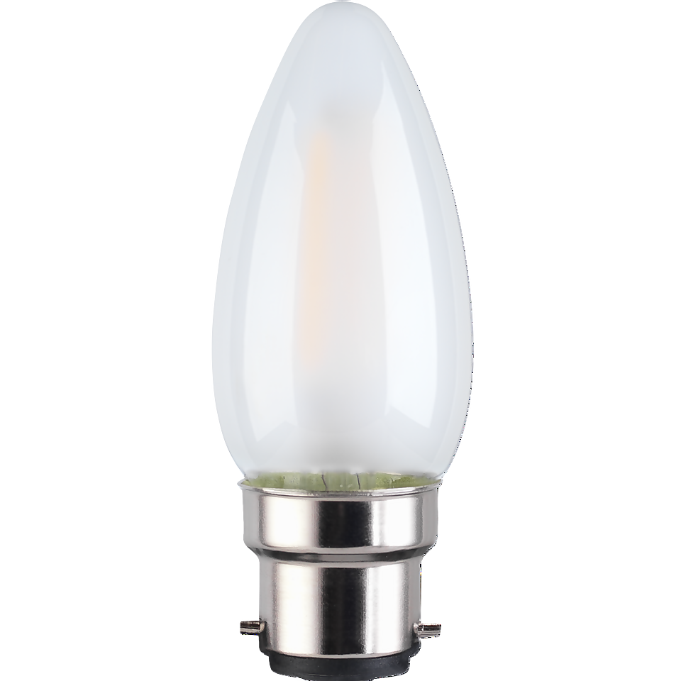 TCP LED Filament Candle 60W B22 Coated Light Bulb