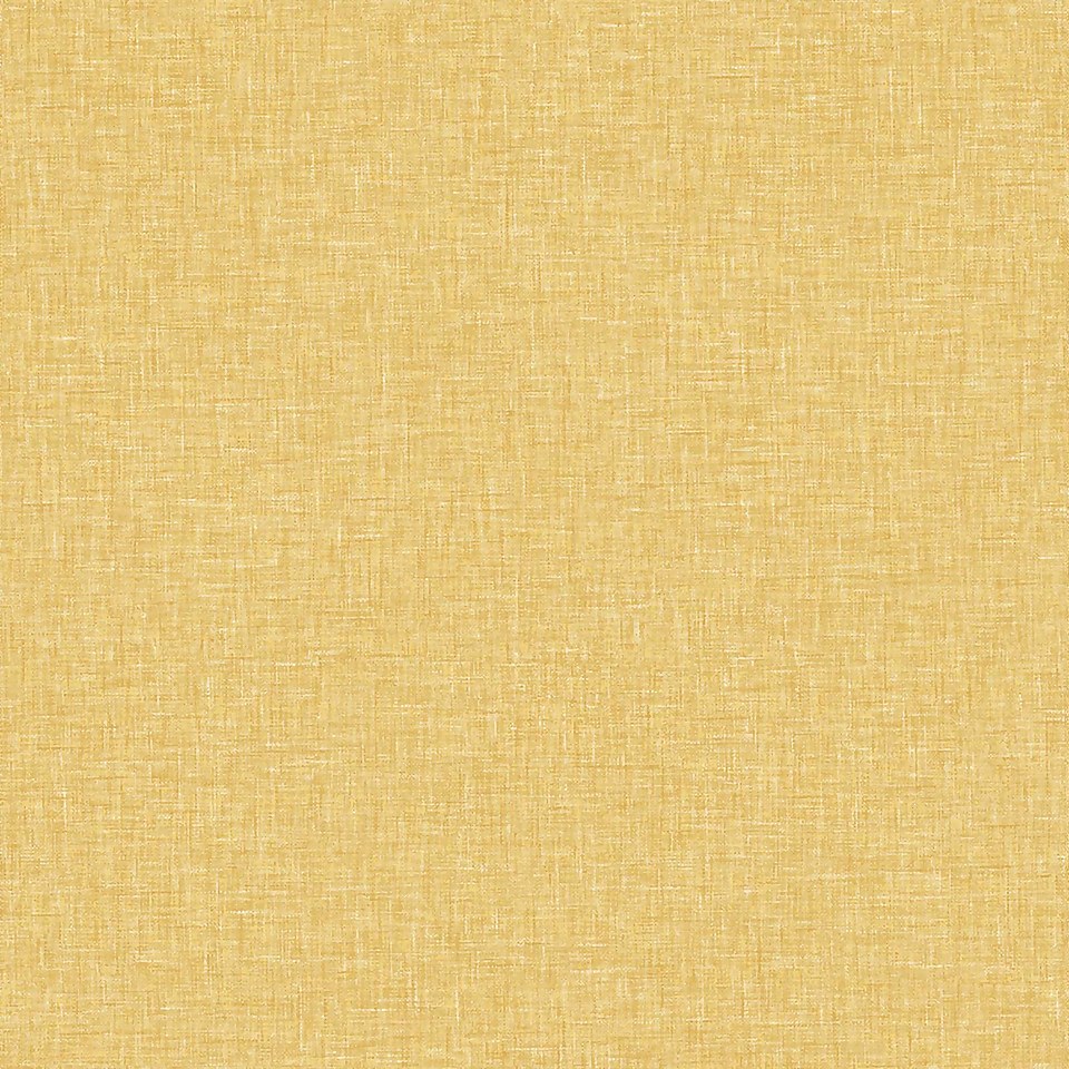 Arthouse Linen Texture Plain Textured Mustard Yellow Wallpaper