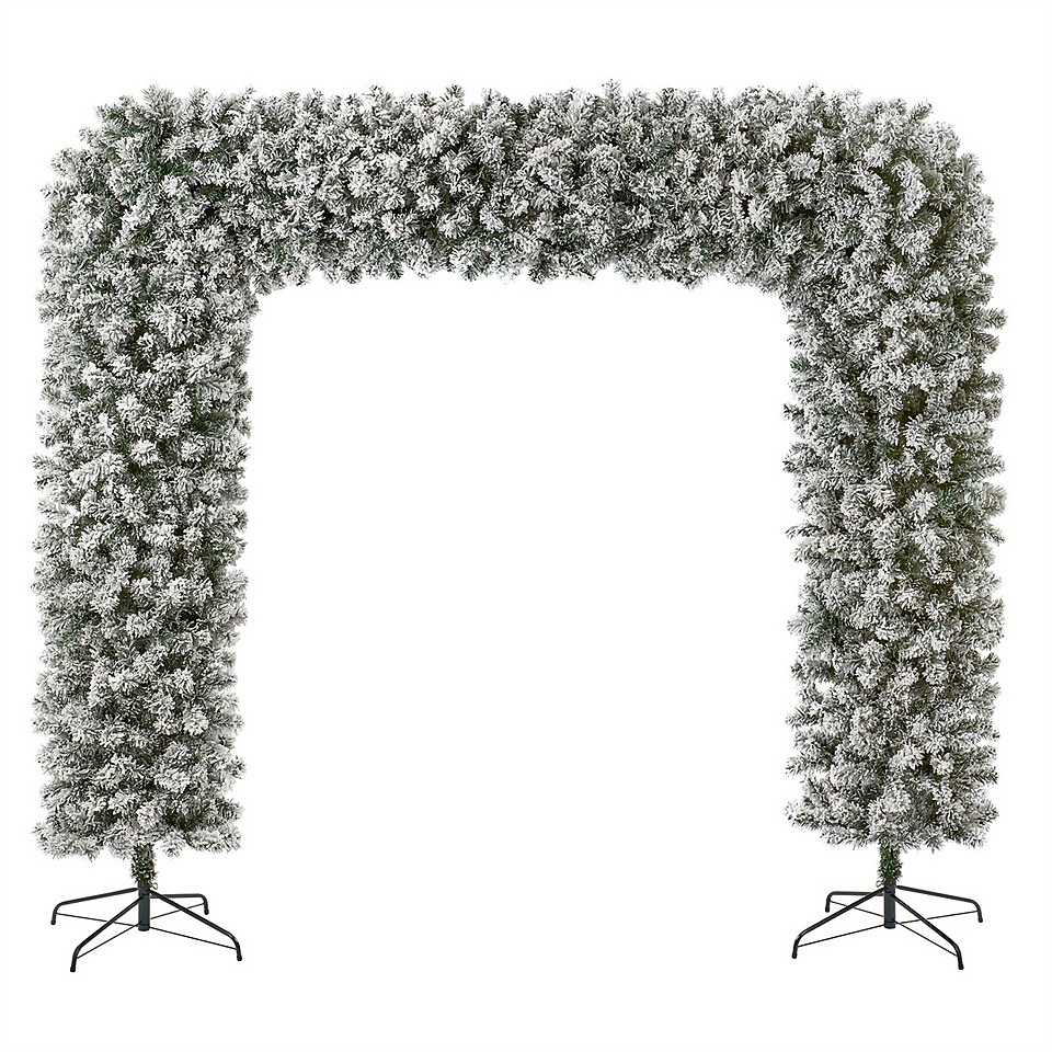 8ft Flocked Christmas Tree Style Arch