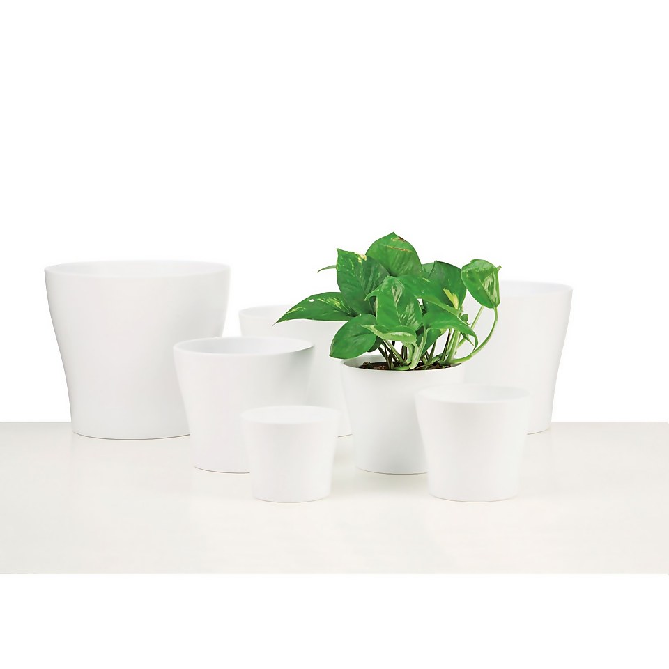 White Plant Pot - 21cm