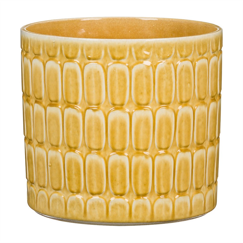 Scheurich Elna Yellow Ceramic Pot - 12cm