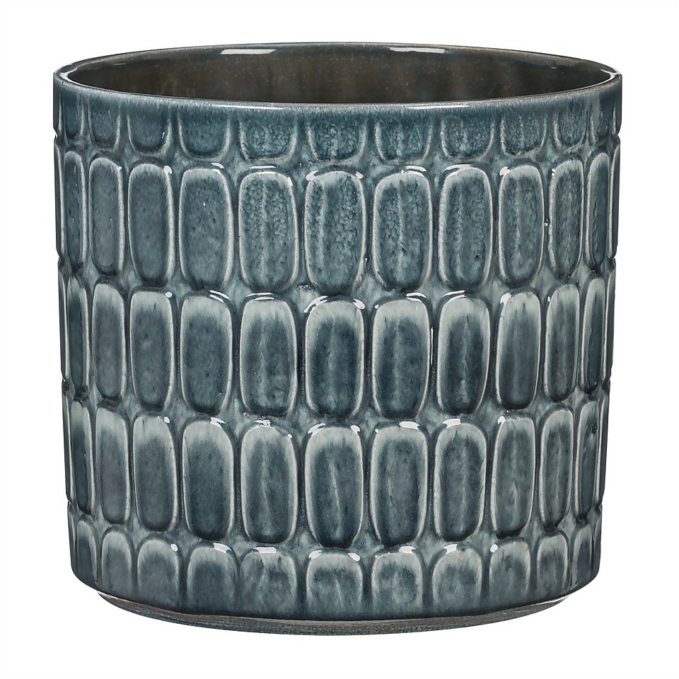 Scheurich Alma Blue Ceramic Pot - 14cm