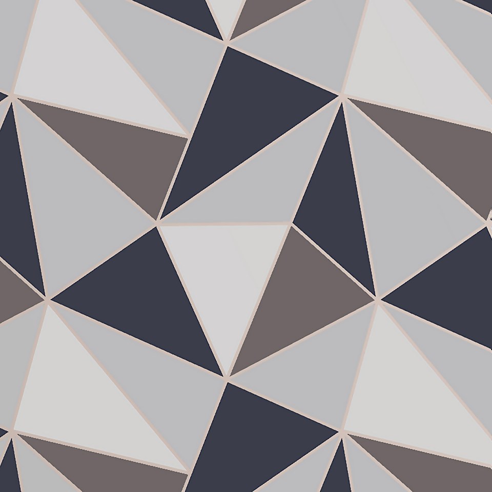 Fresco Apex Geometric Wallpaper - Navy