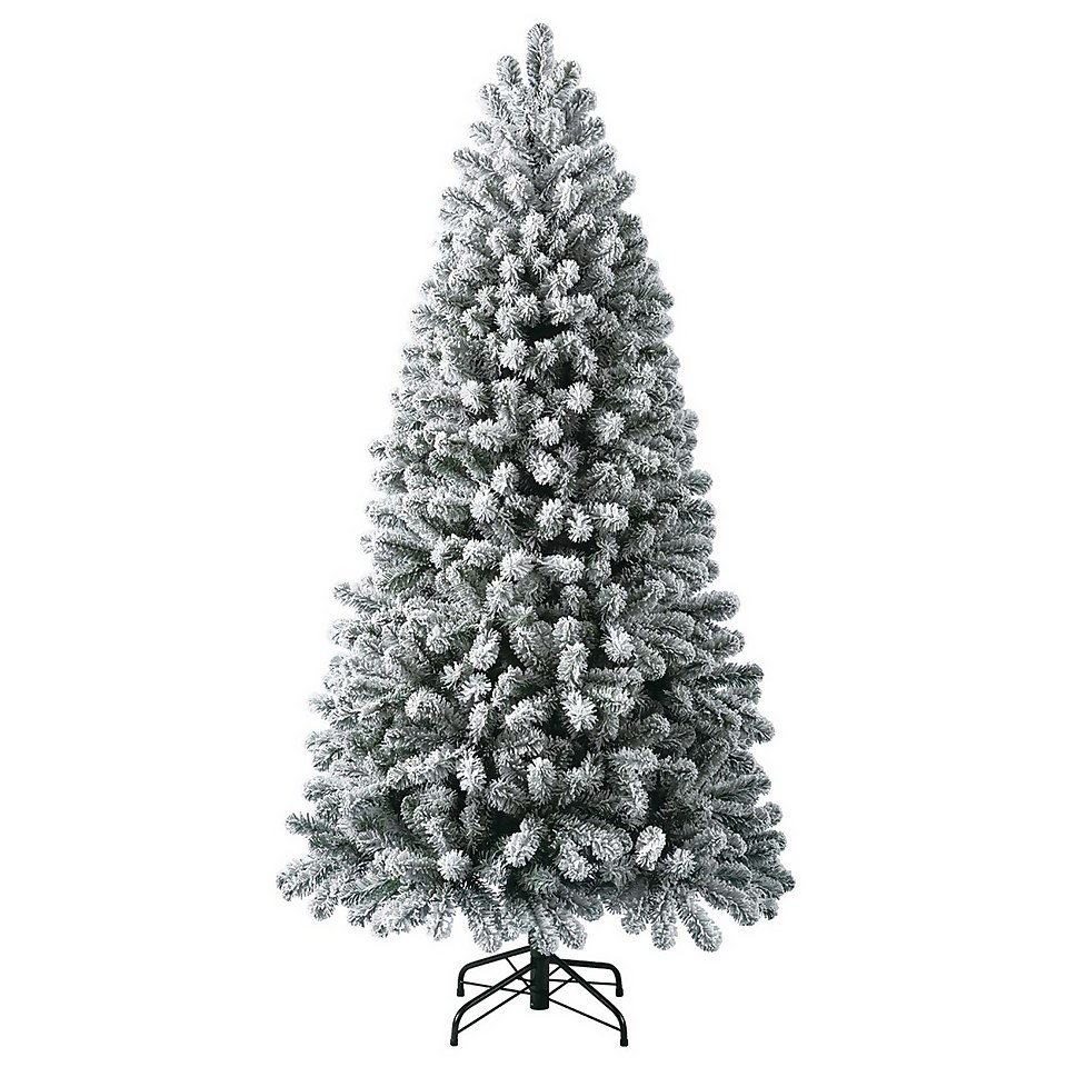 6ft 6in Chaumont Spruce Snowy Pre-lit Artificial Christmas Tree