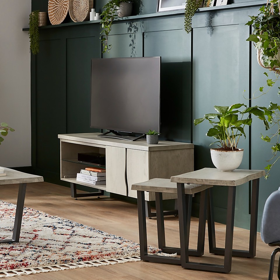 Dalston Grey Ash Nest of Tables Homebase