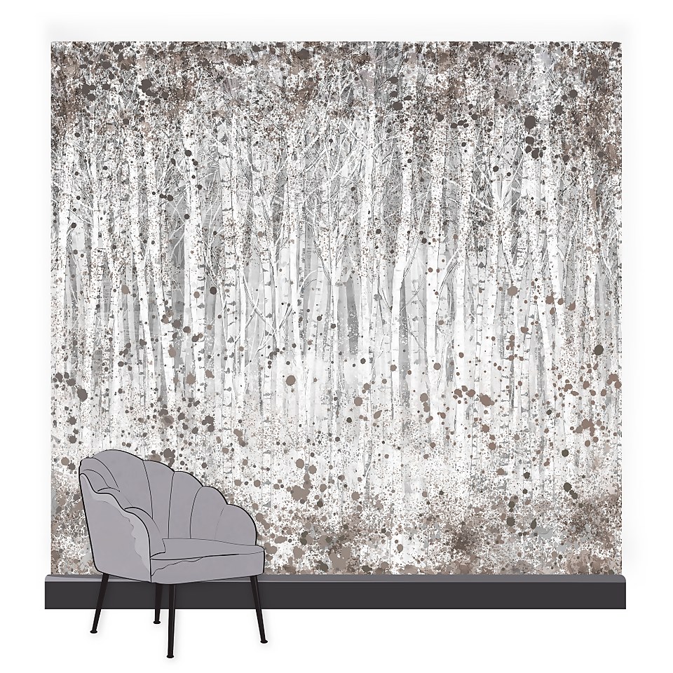 Painterly Woods Neutral Wall Mural