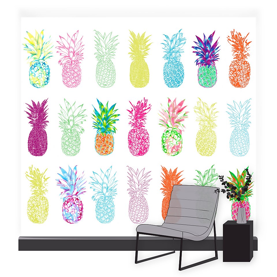 Pineapple Brights Wall Mural