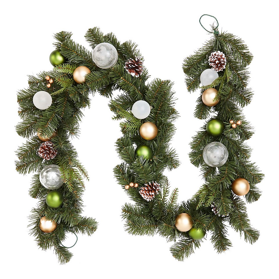 Bauble & Pinecone Christmas Garland - 210cm