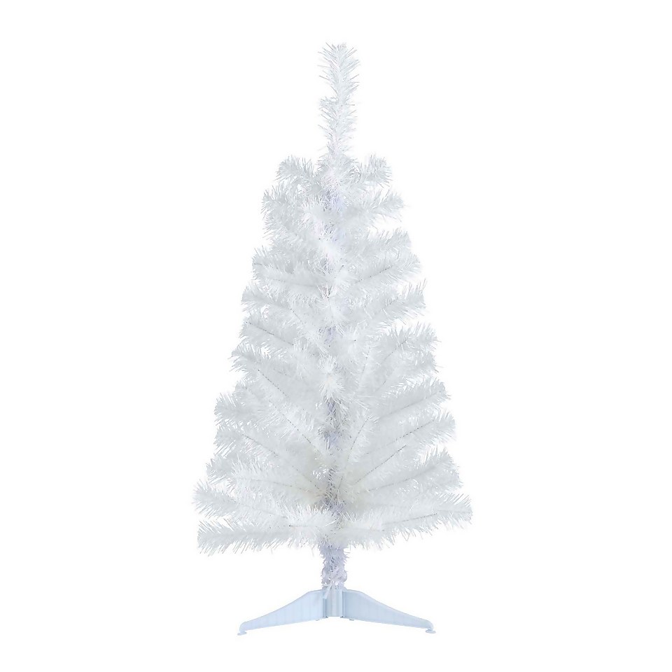 3ft Tinsel White Artificial Christmas Tree