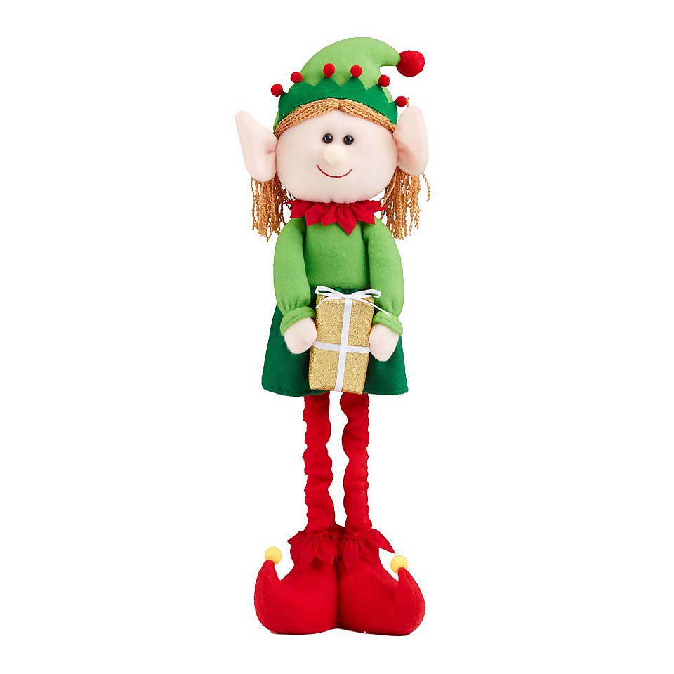 Extendable Girl Elf  Christmas Decoration - 53cm
