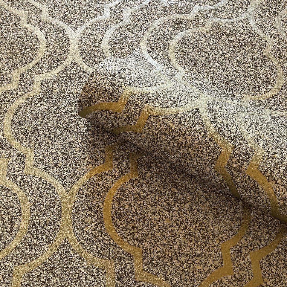 Belgravia Decor Massima Trellis Gold Wallpaper